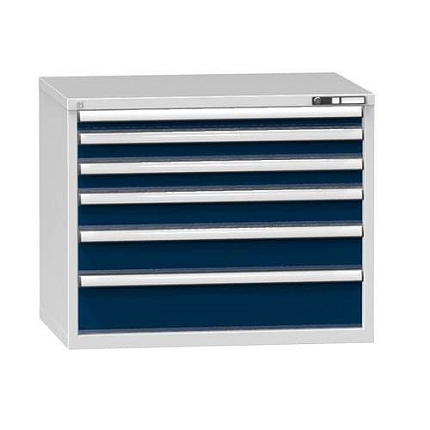 Zásuvková skříň ZG4, 1037 x 753 x 840 mm, šedá-tmavě modrá