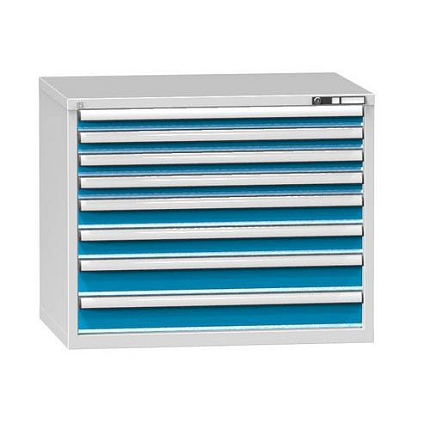 Zásuvková skříň ZG6, 1037 x 753 x 840 mm, šedá-modrá