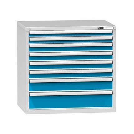 Zásuvková skříň ZG5, 1037 x 753 x 990 mm, šedá-modrá