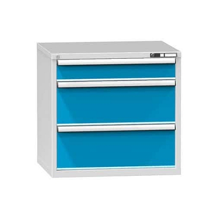 Zásuvková skříň ZK3, 884 x 753 x 840 mm, šedá-modrá