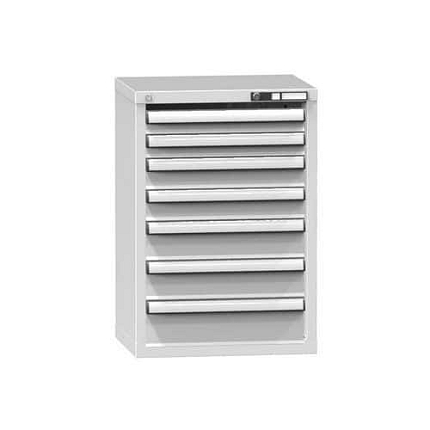 Dílenská zásuvková skříň ZN, 7 zásuvek, 840 x 578 x 464 mm, šedá/šedá