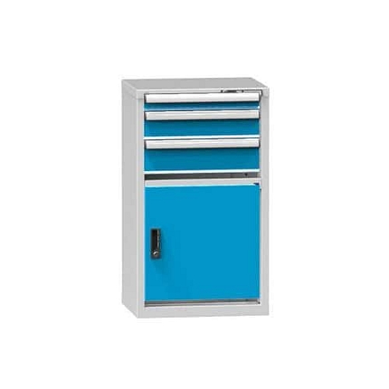 Zásuvková skříň ZN2, 578 x 464 x 990 mm, šedá-modrá