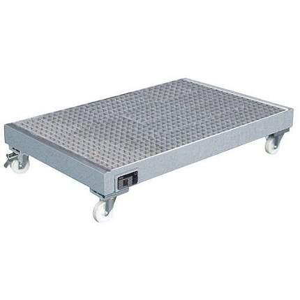 Pojízdné ocelové záchytné vany s roštem, kapacita 103 l