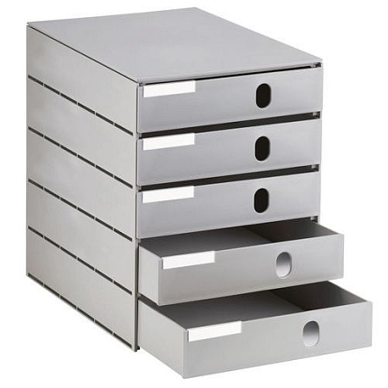 Archivační modul Styroval pro eco, 5 zásuvek, uzavřený, šedá