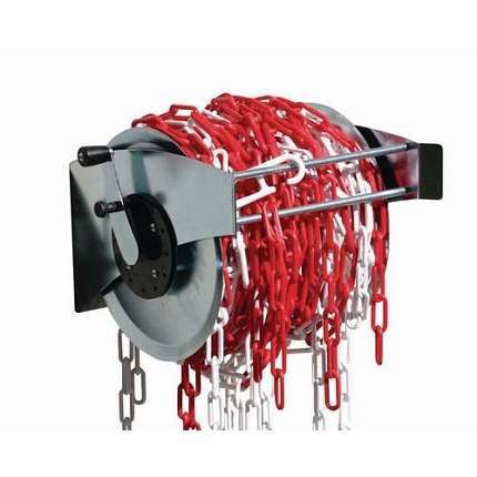 Řetězová bariéra Novap, červená/bílá, s odvíječem, 25 m