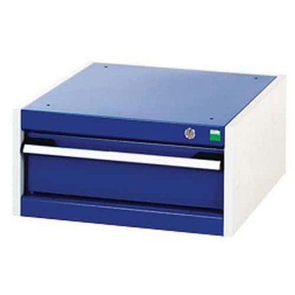 Dílenská zásuvková skříň Bott Cubio, 25 x 52,5 x 52,5 cm, 1 zásuvka, šedá-modrá