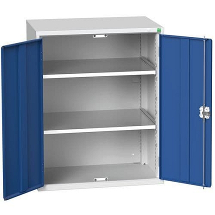 Dílenská skříň policová Bott Verso, 100 x 80 x 55 cm, 2 police, šedá-modrá