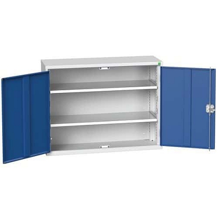 Dílenská skříň policová Bott Verso, 80 x 105 x 35 cm, 2 police, šedá-modrá