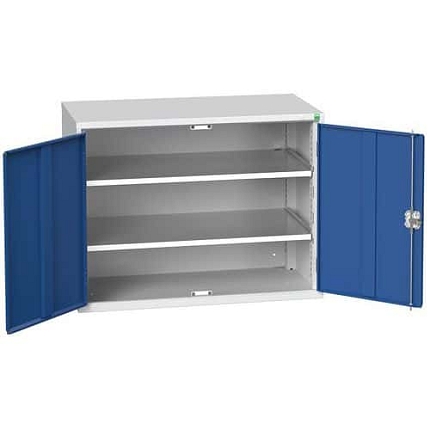 Dílenská skříň policová Bott Verso, 80 x 105 x 55 cm, 2 police, šedá-modrá
