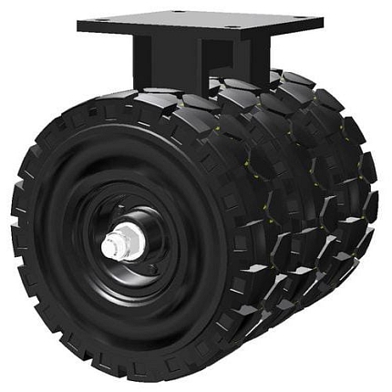 Trojité gumové transportní kolo s přírubou, průměr 457 mm, kuličková ložiska