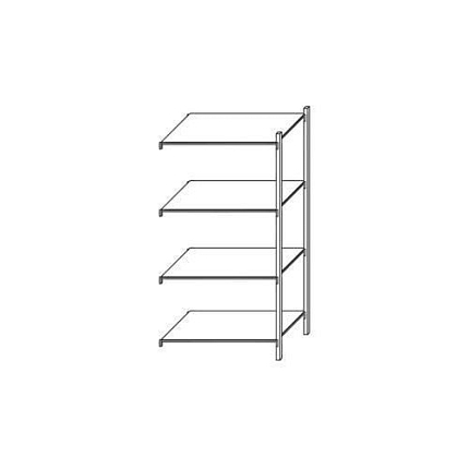 Drátěný regál, přístavbový, 200 x 100,6 x 53,5 cm, 1 100kg, 6 polic, stříbrný