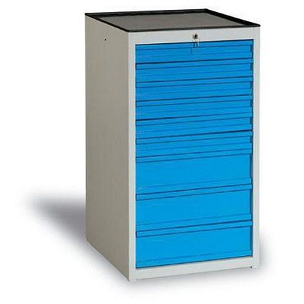 Dílenská zásuvková skříň, 108 x 59 x 62 cm, 9 zásuvek
