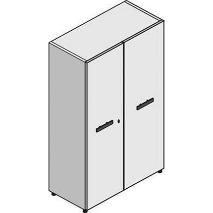 Vysoká široká skříň System, 214 x 86 x 45 cm, s dvířky, dezén buk