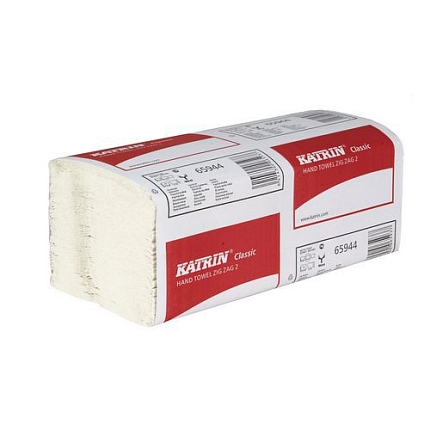 Papírové ručníky Katrin Classics Zig Zag 2vrstvé, 150 útržků, bílé, 20 ks