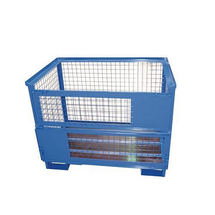 Ohradová paleta se sklopnou stěnou, pletivová, modrá