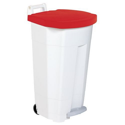 Plastový odpadkový koš Isaac, 90 l, červený