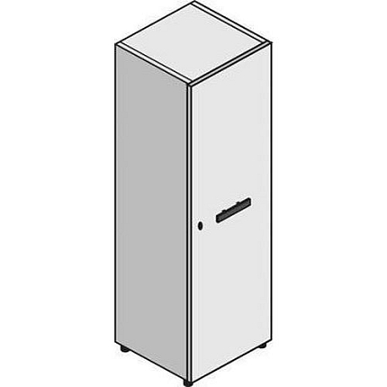 Vysoká úzká skříň System, 214 x 43 x 45 cm, s dvířky - levé provedení, dezén buk