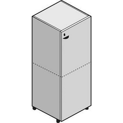 Střední úzká skříň System, 131 x 86 x 45 cm, s dvířky - levé provedení, dezén buk