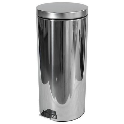Kovový odpadkový koš Merida Clean, objem 30 l, lesklý nerez