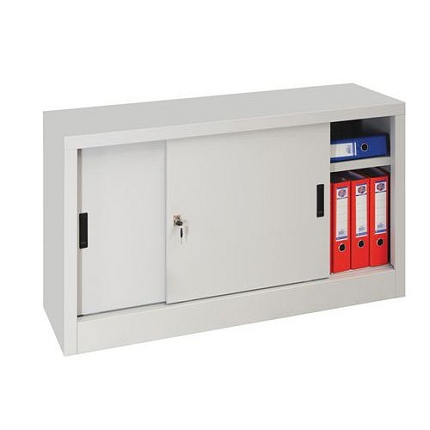 Kovová spisová skříň s posuvnými dveřmi, 1 police, 75 x 120 x 45 cm
