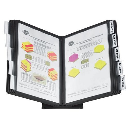 Stolní držák Vario s opěrkou, 10 kapes A4, černý - Tarifold