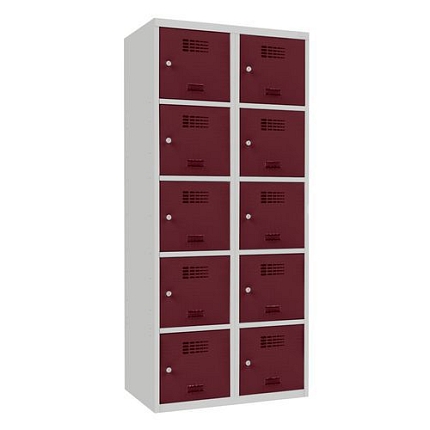 Svařované šatní skříně Samuel, 10 boxů, cylindrický zámek