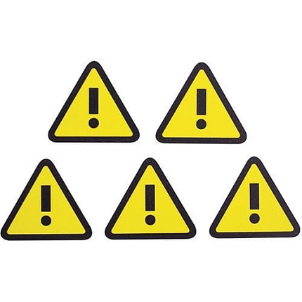 Trojúhelníkový magnet s vykřičníkem Smit Visual, žlutý/černý