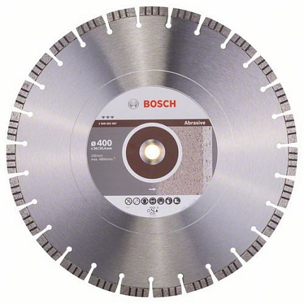Bosch - Diamantový řezný kotouč Best for Abrasive 400 x 20,00+25,40 x 3,2 x 12 mm