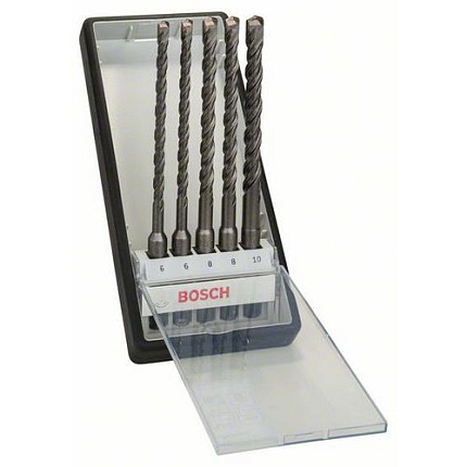 Bosch - 5dílná sada vrtáků do kladiv Robust Line SDS-plus-5 O 6,6,8,8,10 x 165mm