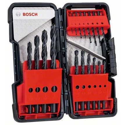 Bosch - 18dílná sada vrtáků do kovu Toughbox HSS-R, 118° 1; 1,5; 2; 2; 2,5; 3; 3; 3,5; 4; 4; 4,5; 5; 5,5; 6; 7; 8; 9; 10 mm