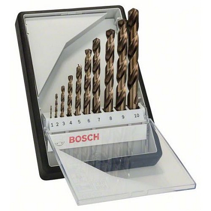 Bosch - 10dílná sada vrtáků do kovu Robust Line HSS-Co, 1; 2; 3; 4; 5; 6; 7; 8; 9; 10 mm