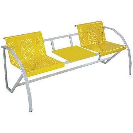 Lavice Manutan Expert Odéon, dvoumístná se stolkem, žlutá