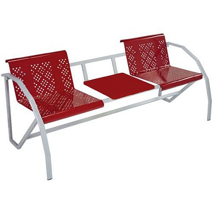Lavice Manutan Expert Odéon, dvoumístná se stolkem, červená