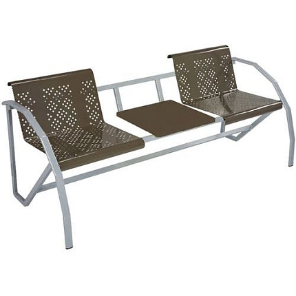 Lavice Manutan Expert Odéon, dvoumístná se stolkem, hnědá