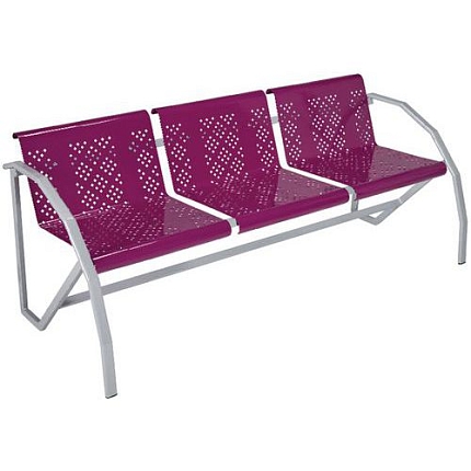 Lavice Manutan Expert Odéon, třímístná, fialová