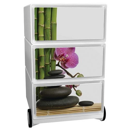 Mobilní kontejner Manutan Expert Easy Office, 3 zásuvky, 64,2 x 39 x 43,6 cm, bambus