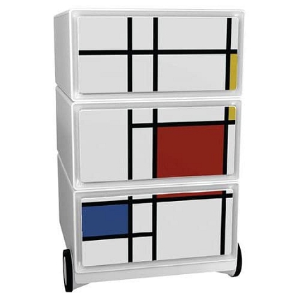 Mobilní kontejner Manutan Expert Easy Office, 3 zásuvky, 64,2 x 39 x 43,6 cm, čtverce