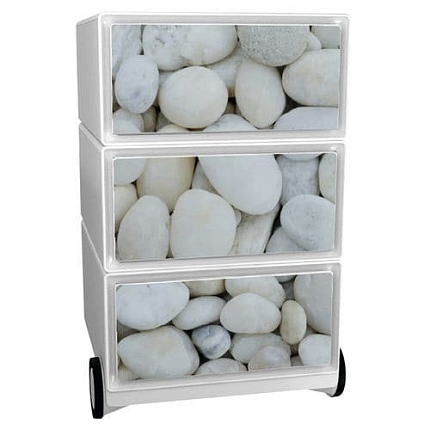 Mobilní kontejner Manutan Expert Easy Office, 3 zásuvky, 64,2 x 39 x 43,6 cm, oblázky