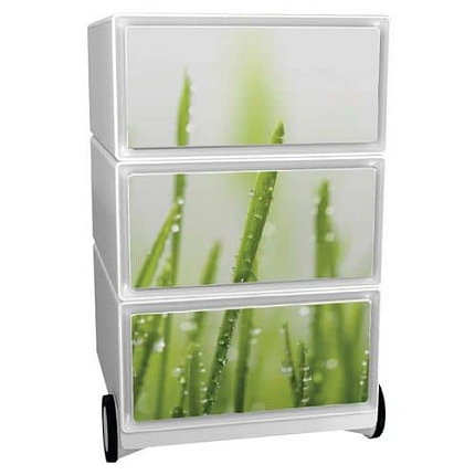 Mobilní kontejner Manutan Expert Easy Office, 3 zásuvky, 64,2 x 39 x 43,6 cm, příroda