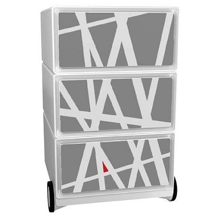 Mobilní kontejner Manutan Expert Easy Office, 3 zásuvky, 64,2 x 39 x 43,6 cm, street