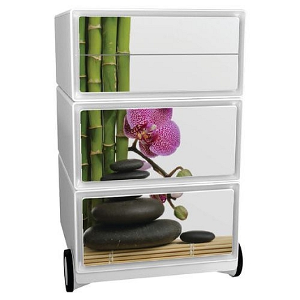 Mobilní kontejner Manutan Expert Easy Office, 4 zásuvky, 64,2 x 39 x 43,6 cm, bambus