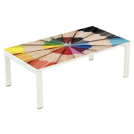 Konferenční stolek Manutan Expert Easy Office, 114 x 60 cm, pastelky