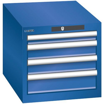 Dílenská zásuvková skřín Lista, 4 zásuvky, fluorescentně modrá