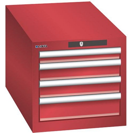 Dílenská zásuvková skřín Lista, 4 zásuvky , 411x725x383 mm, červená