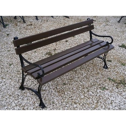 Parková lavička Beauty s opěradlem a područkami, palisandr