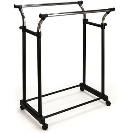Dvojitý stojan na oděvy černý/chromovaný