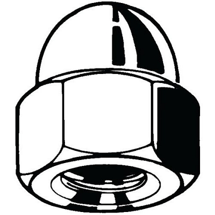 Hexagon domed cap nut turned DIN 1587 Nerezocel A4 50 soustružený M5