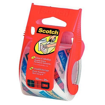 Balicí páska Scotch, s ručním zásobníkem, 20 m, transparentní