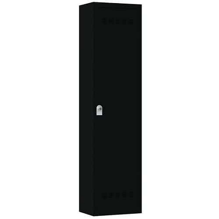 Svařovaná šatní skříň Vinco, 1 oddíl, 500 mm, otočný uzávěr, černá/černá