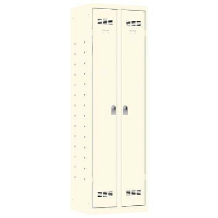 Svařovaná skříň víceúčelová Vinco, 2 oddíly, 600 mm, otočný uzávěr, béžová/béžová